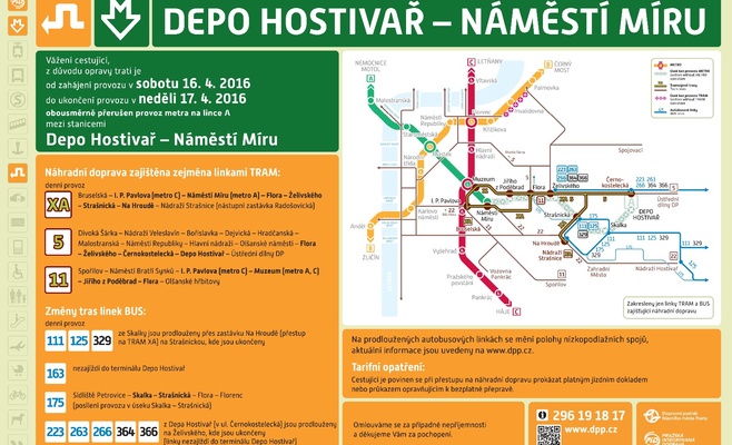 В выходные будет ограничено движение пражского метро